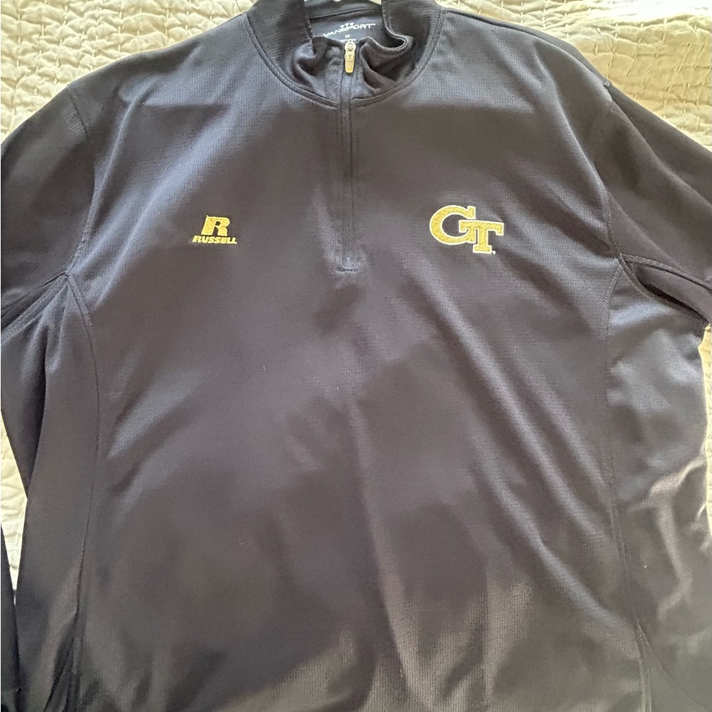 Georgia Tech Quarter Zip by Russell Athletics Navy Men’s Size 2X